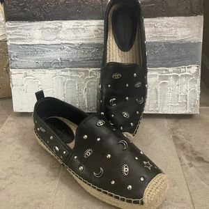 Rebecca Minkoff leather studded espadrilles